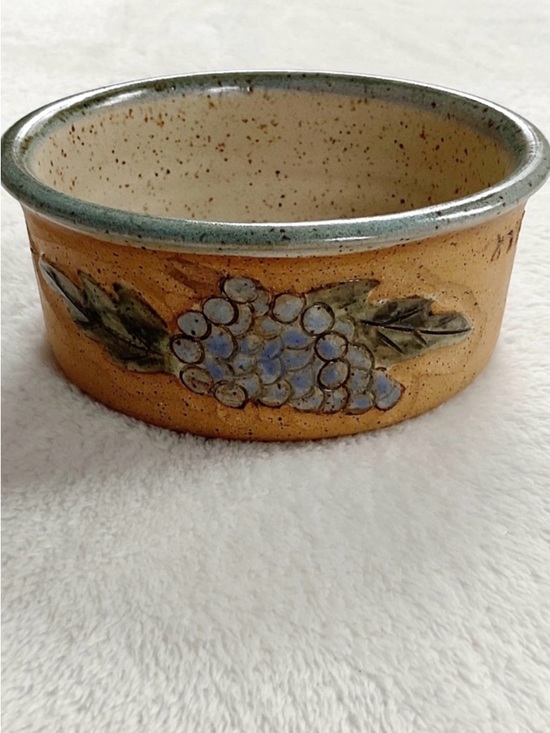 Vintage Other - Vintage Studio Pottery Grape Wine Bottle Coaster Signed Ceramic